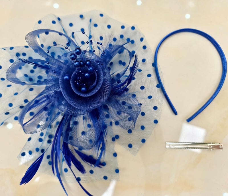HIWIND Store Fascinators Hat Women Tea Party Headband Flower Cocktail Mesh Feathers Hair Clip Kentucky Derby Hat Wedding - Image 2